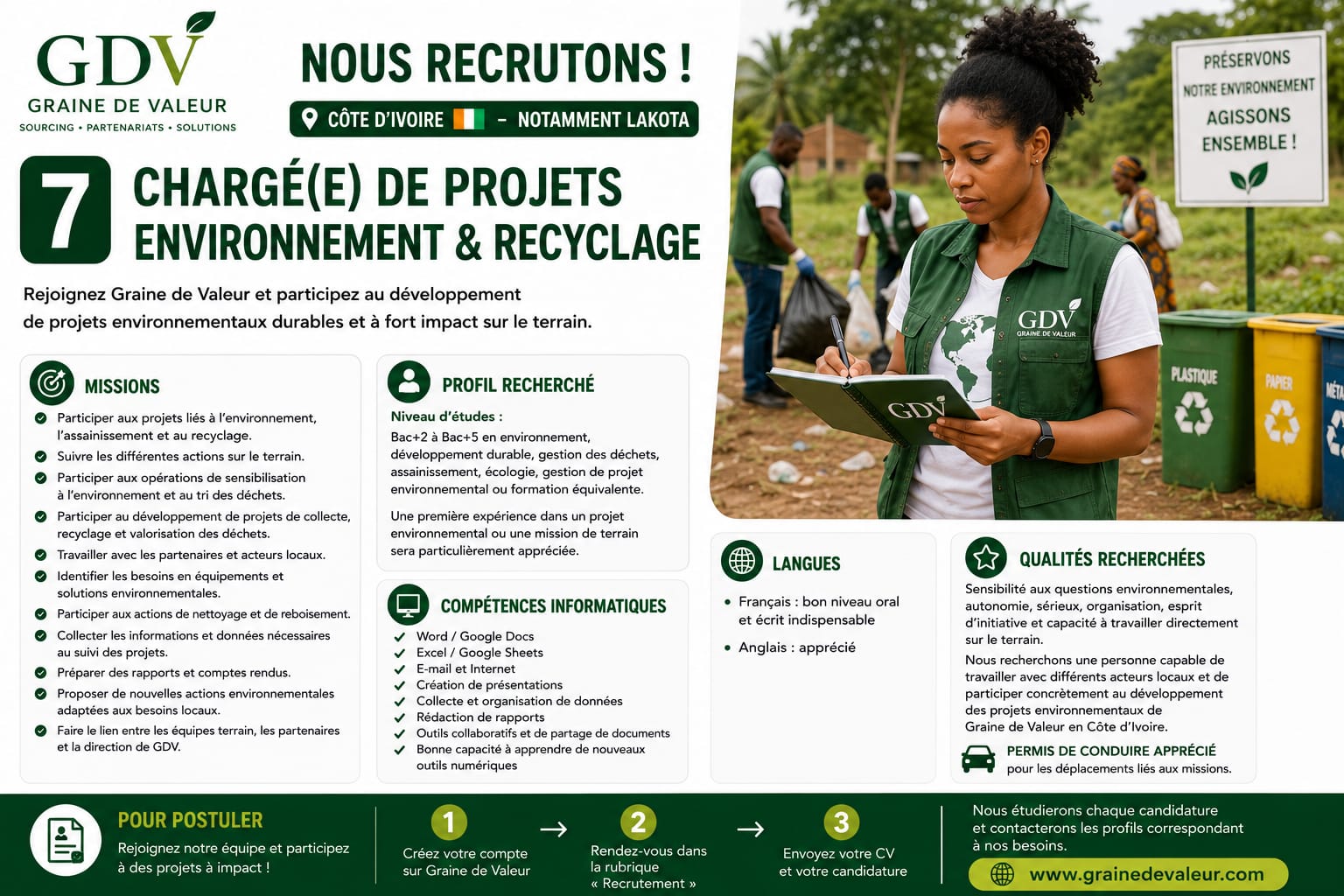 CHARGÉ(E) DE PROJETS ENVIRONNEMENT & RECYCLAGE
